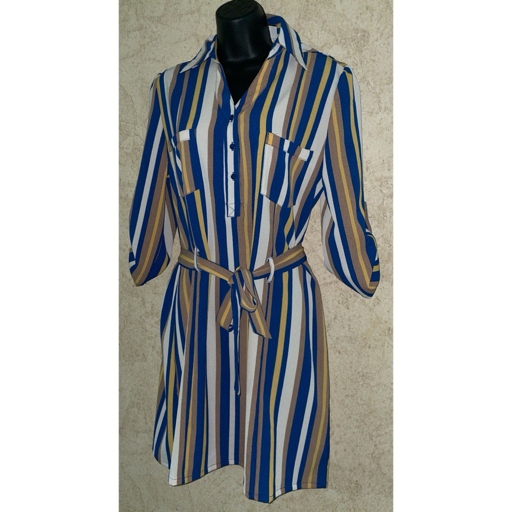 Katella Couture Striped Shirt Dress/Tunic
